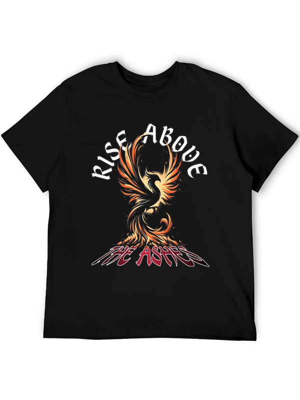 Rise Above Phoenix Graphic T-Shirt - Black