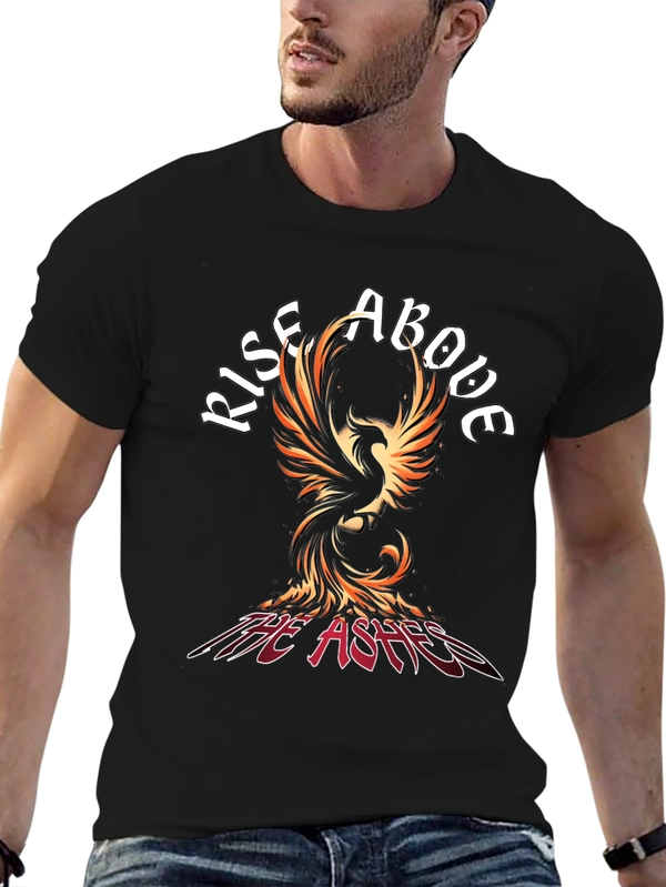 Rise Above Phoenix Graphic T-Shirt - Black