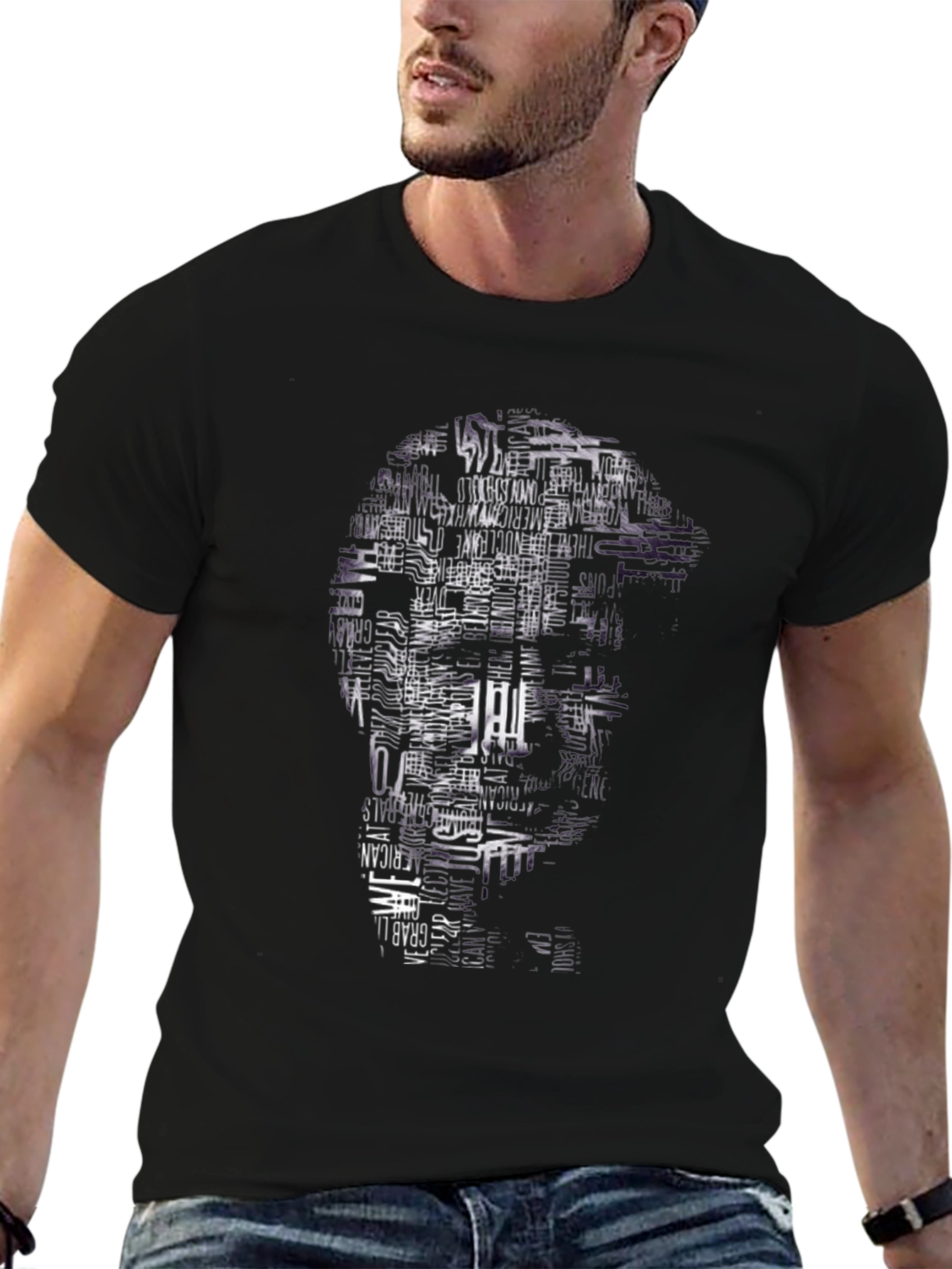 Word Art Portrait Graphic Tee