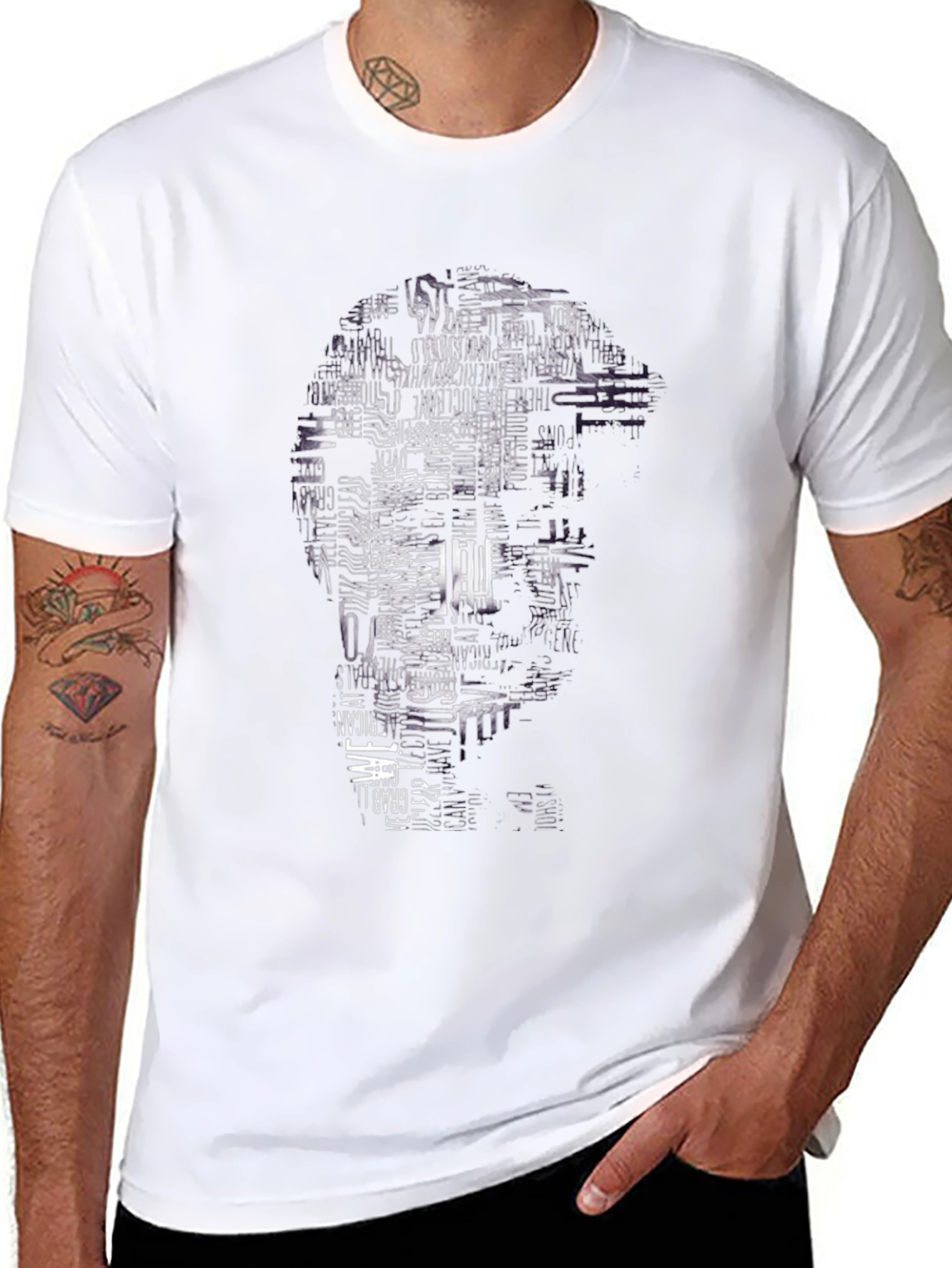 Word Art Portrait Graphic Tee