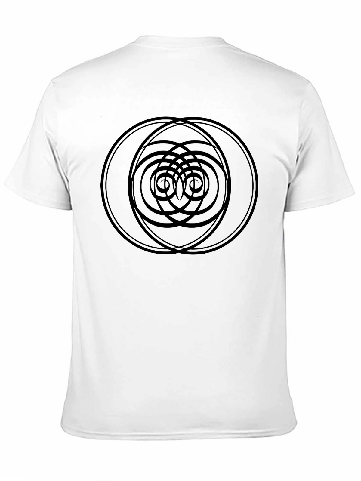 Geometric Circle Design Black T-Shirt
