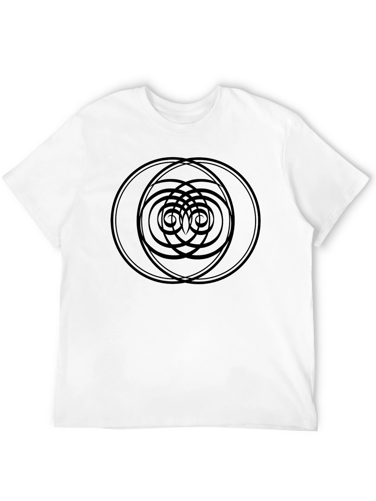 Geometric Circle Design Black T-Shirt
