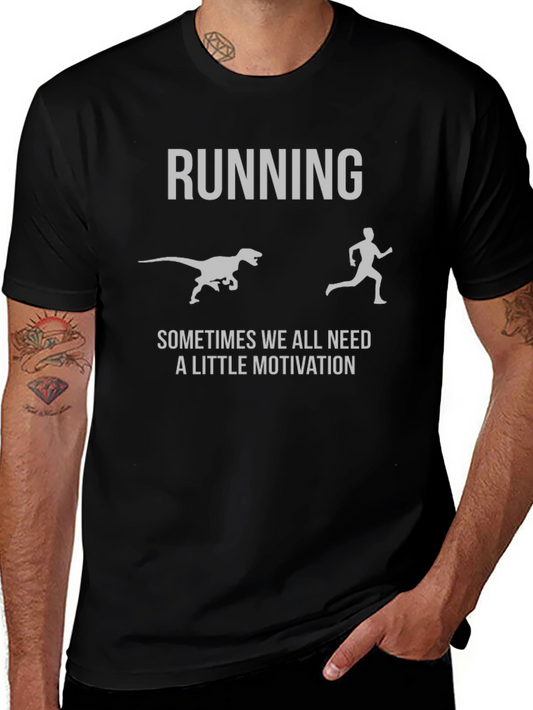 Running Motivation T-Shirt - Dinosaur Chase Graphic Tee