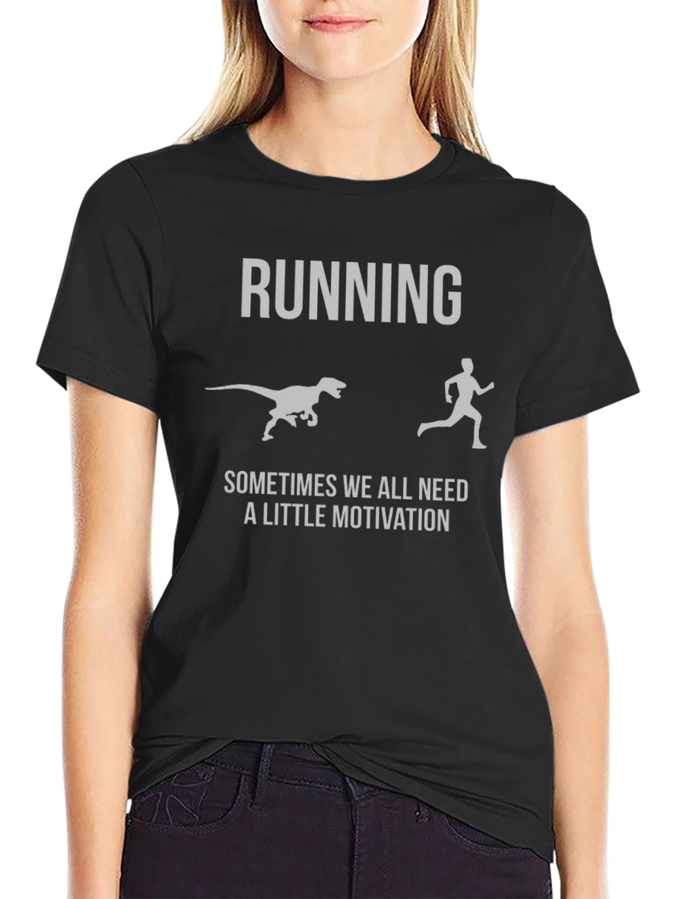 Running Motivation T-Shirt - Dinosaur Chase Graphic Tee