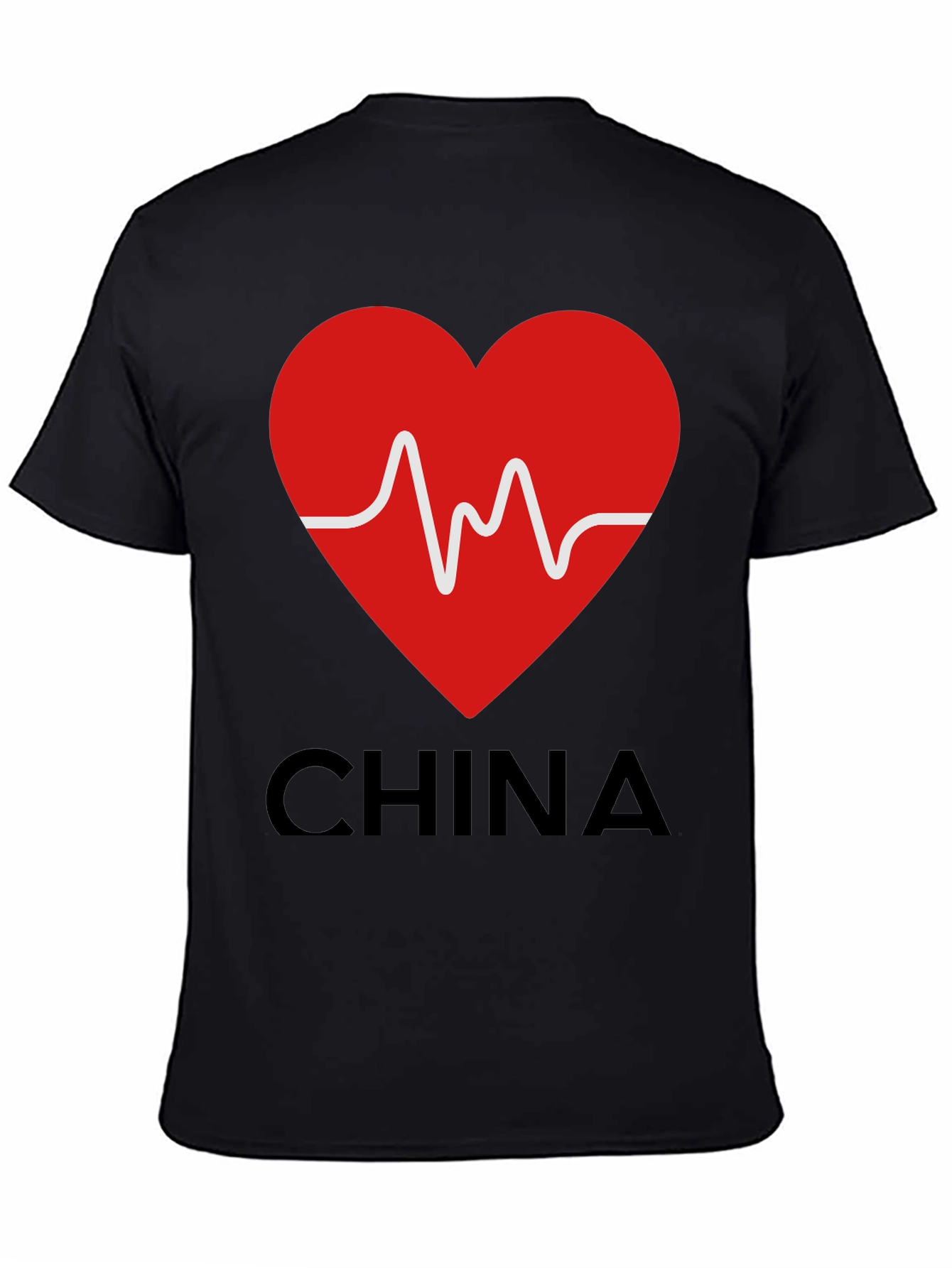 I Heart China Graphic Tee - Black Cotton