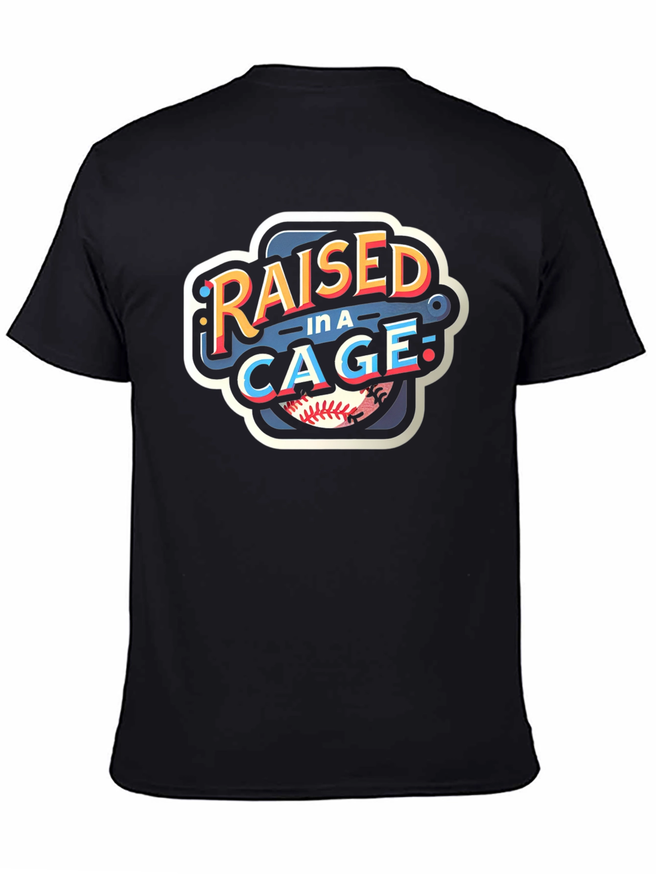 Raised in a Cage Baseball T-Shirt