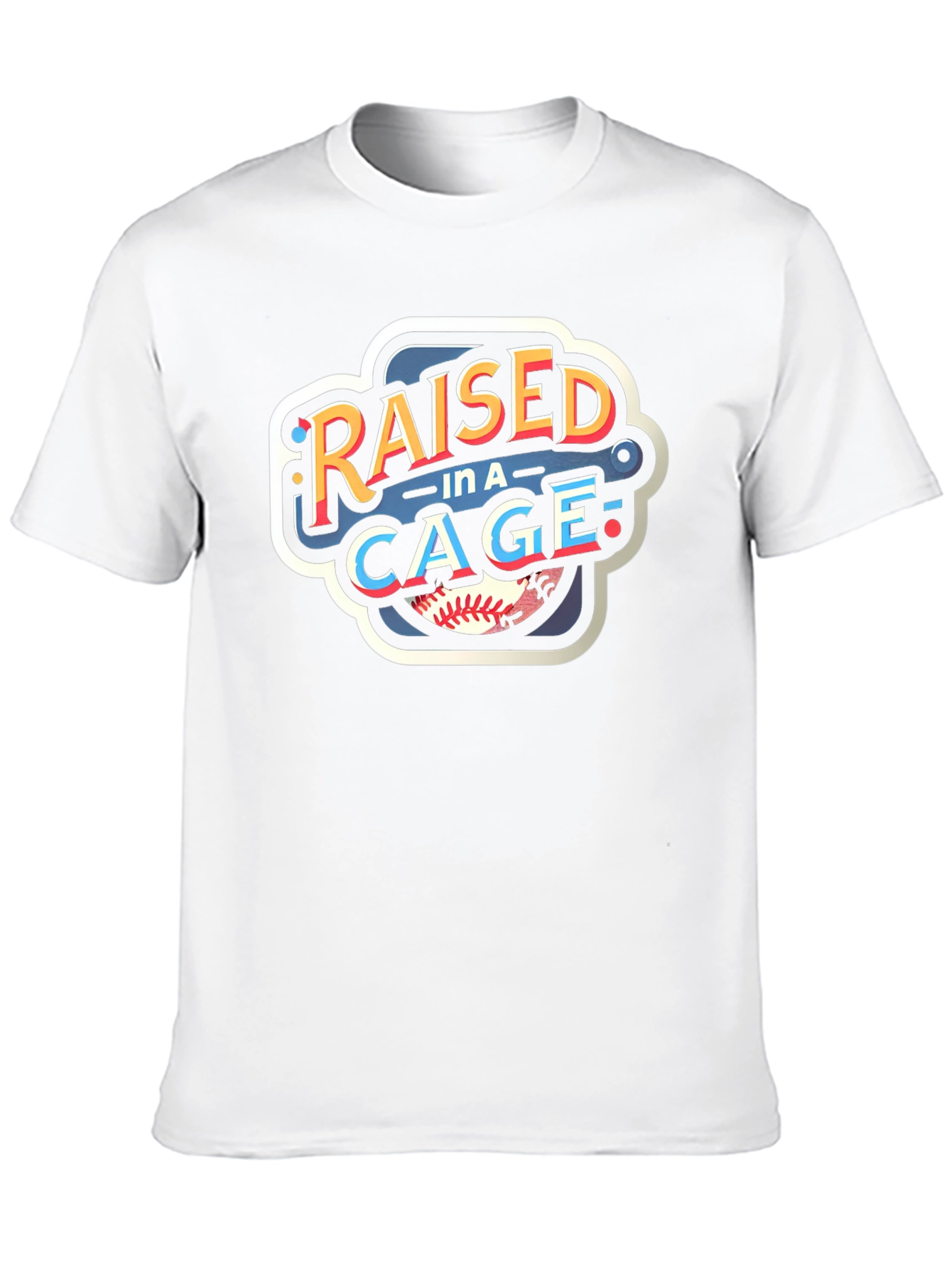 Raised in a Cage Baseball T-Shirt