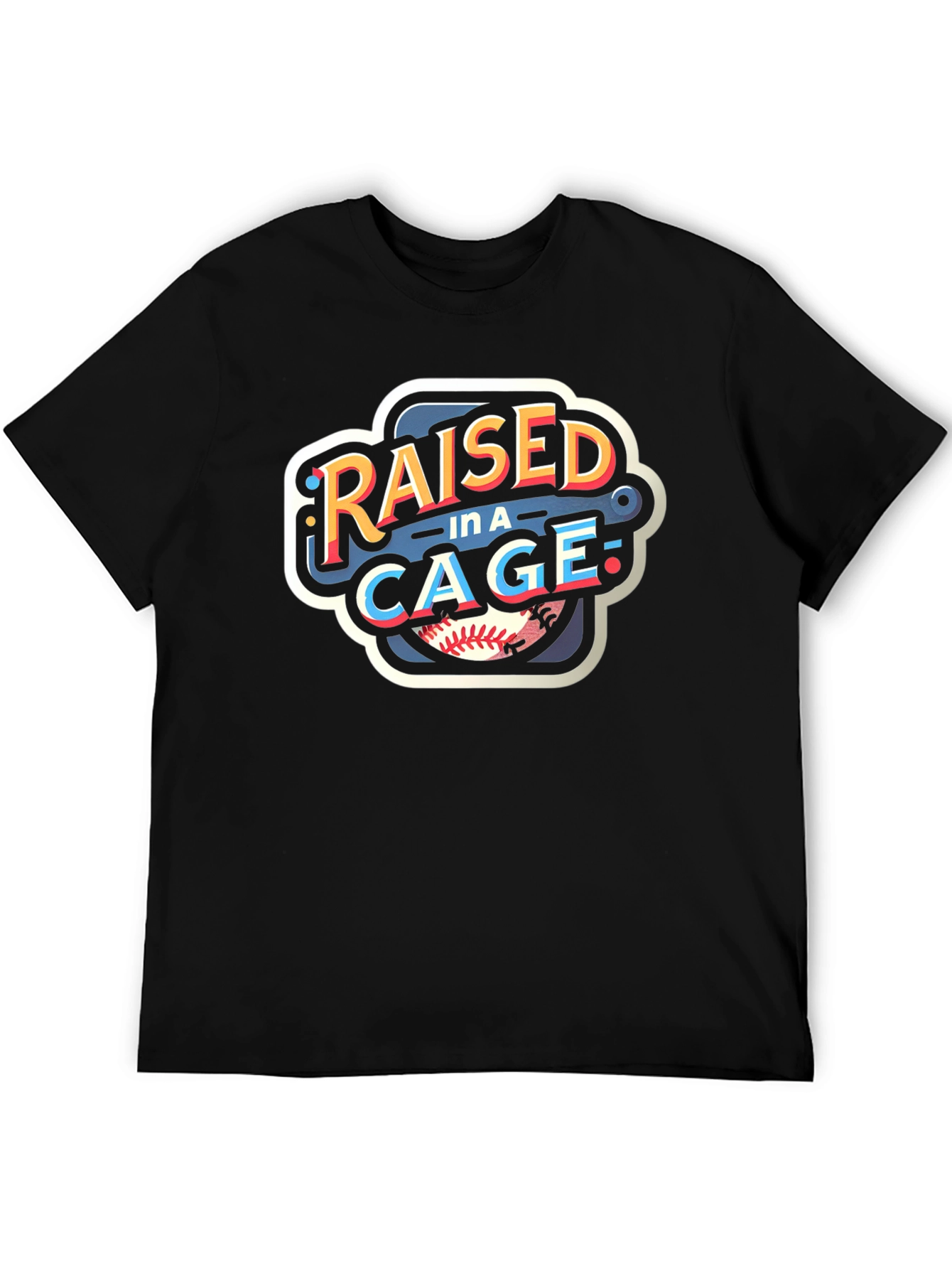 Raised in a Cage Baseball T-Shirt