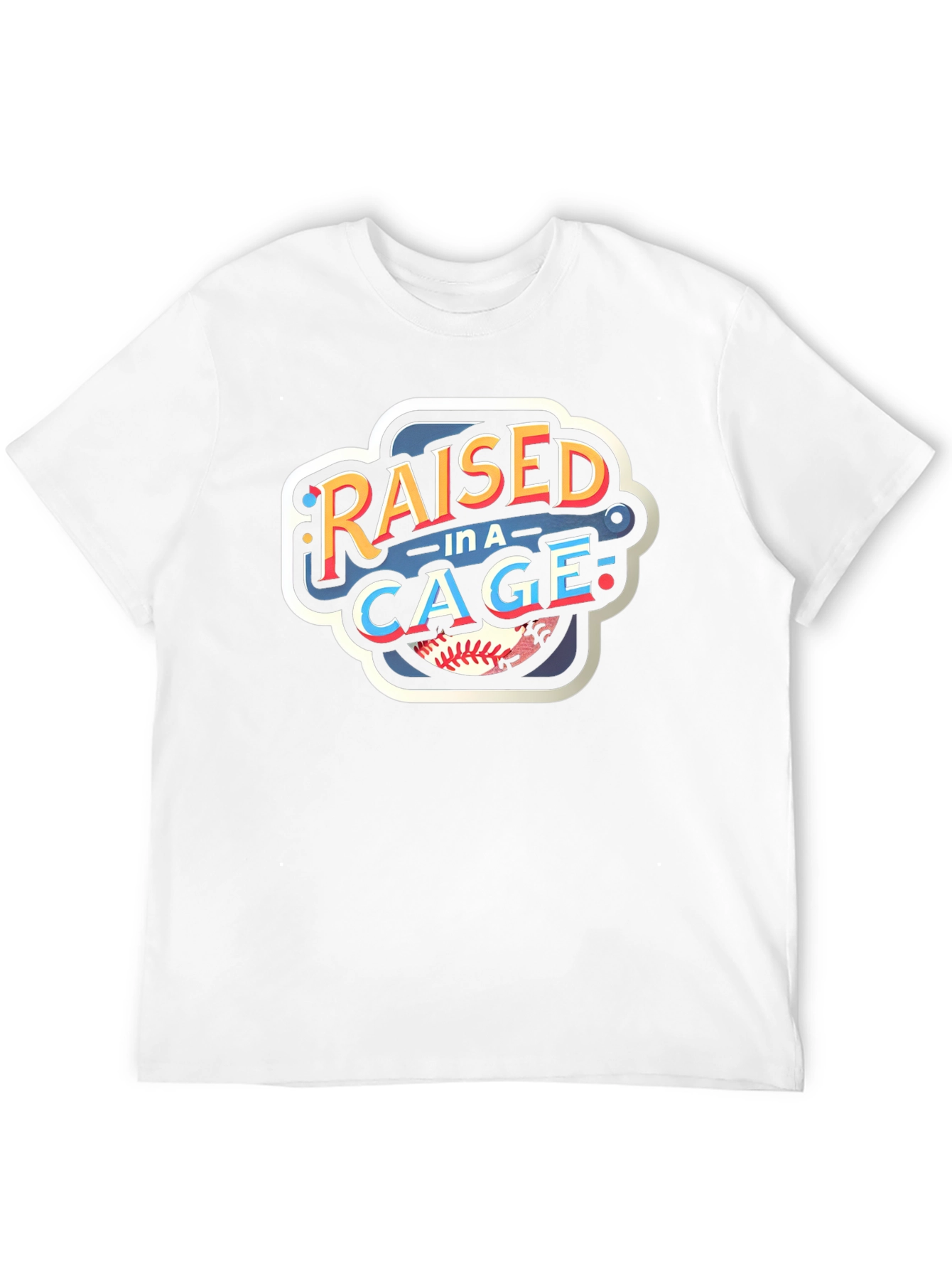 Raised in a Cage Baseball T-Shirt