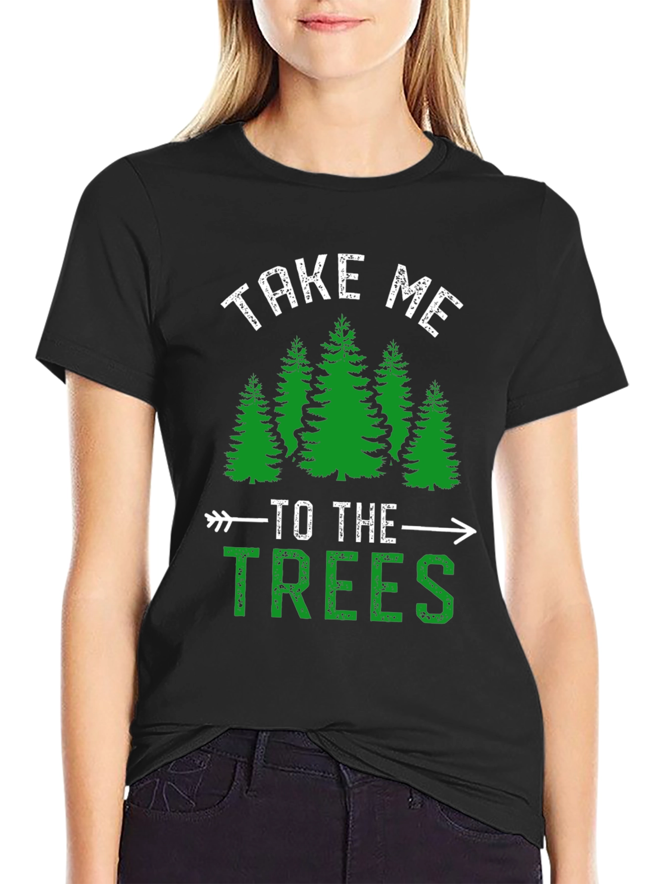 Take Me To The Trees Graphic Tee - Black