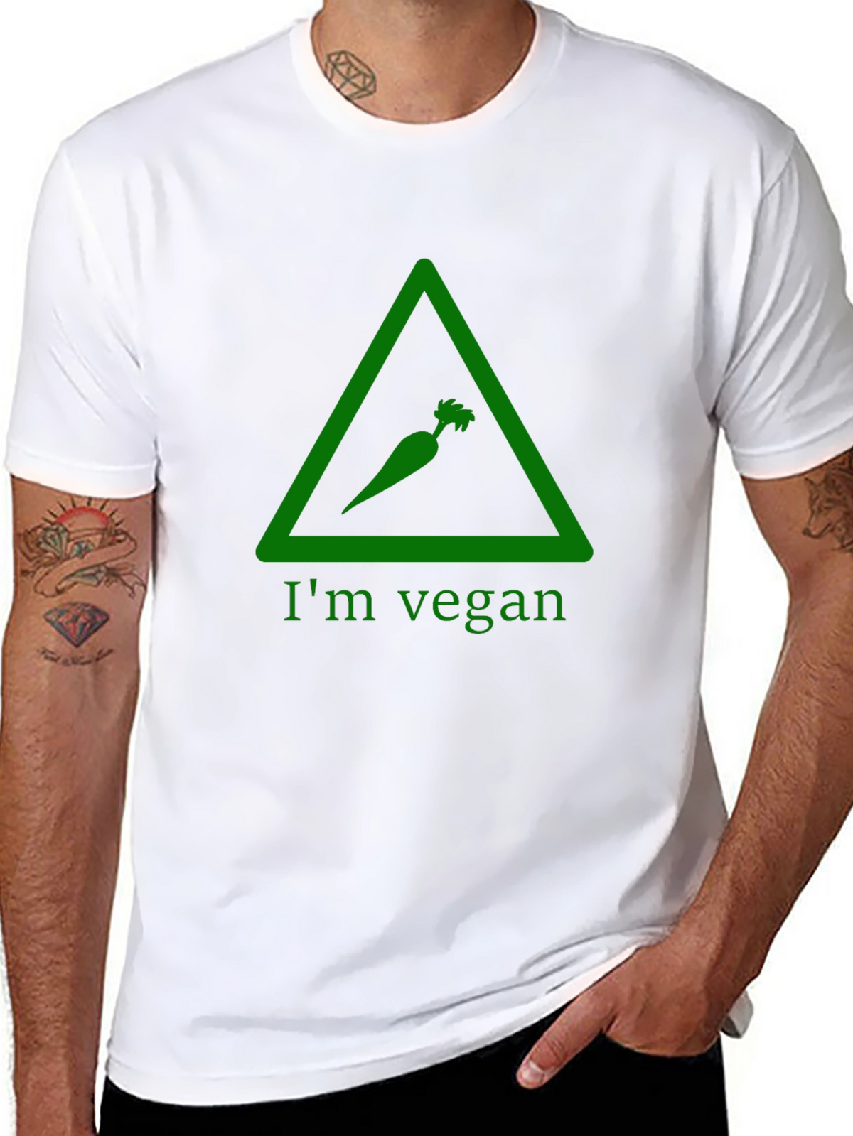 Im Vegan T-Shirt - Green Carrot Triangle