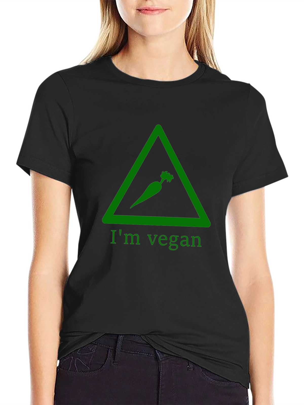 Im Vegan T-Shirt - Green Carrot Triangle