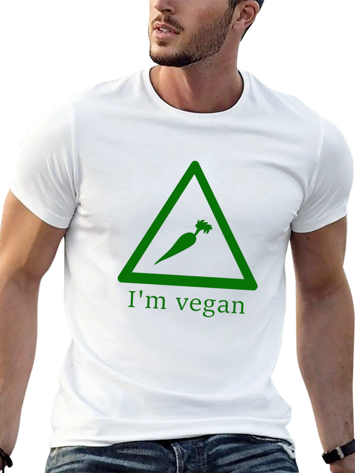 Im Vegan T-Shirt - Green Carrot Triangle