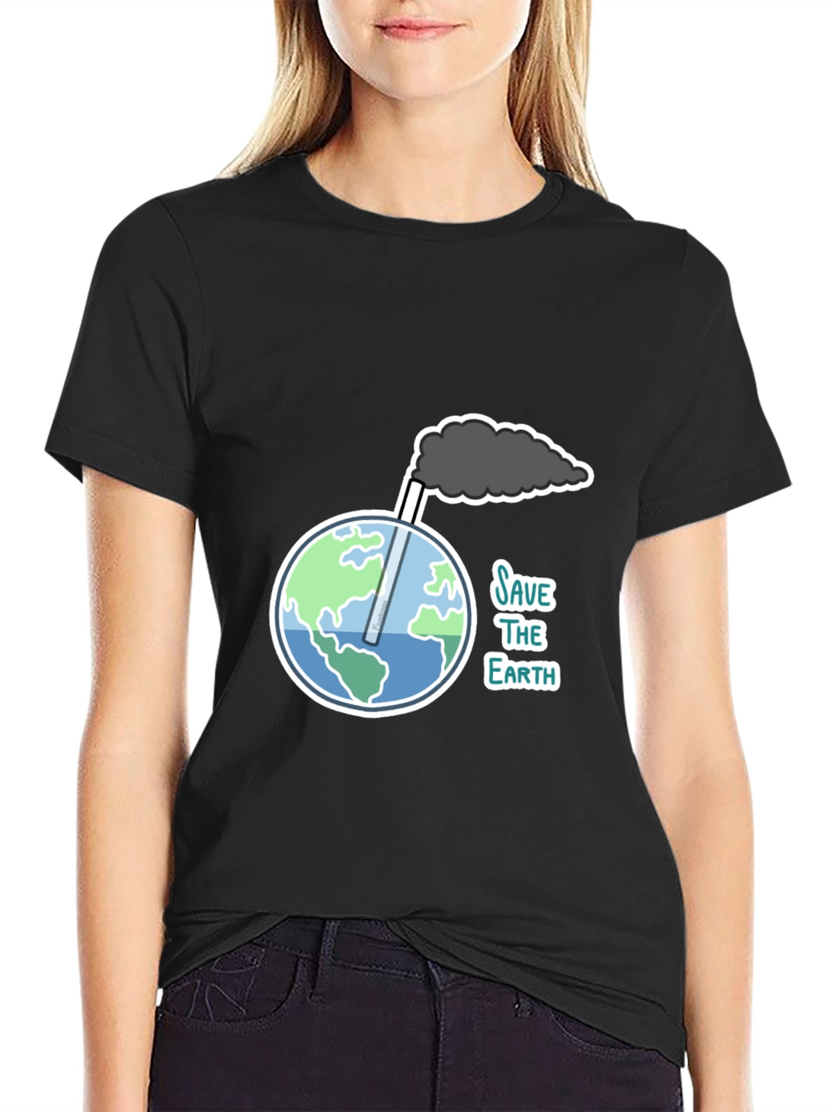 Save the Earth Graphic Tee - Black