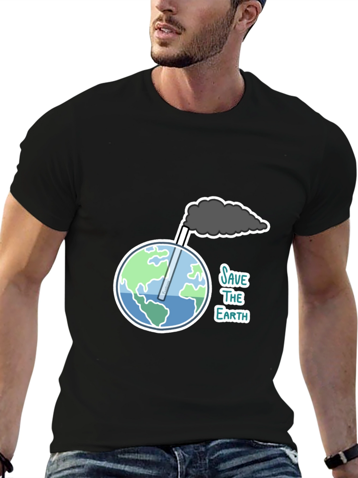 Save the Earth Graphic Tee - Black
