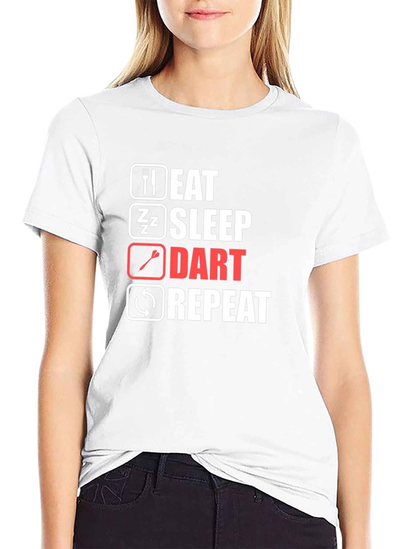Eat Sleep Dart Repeat Black T-Shirt