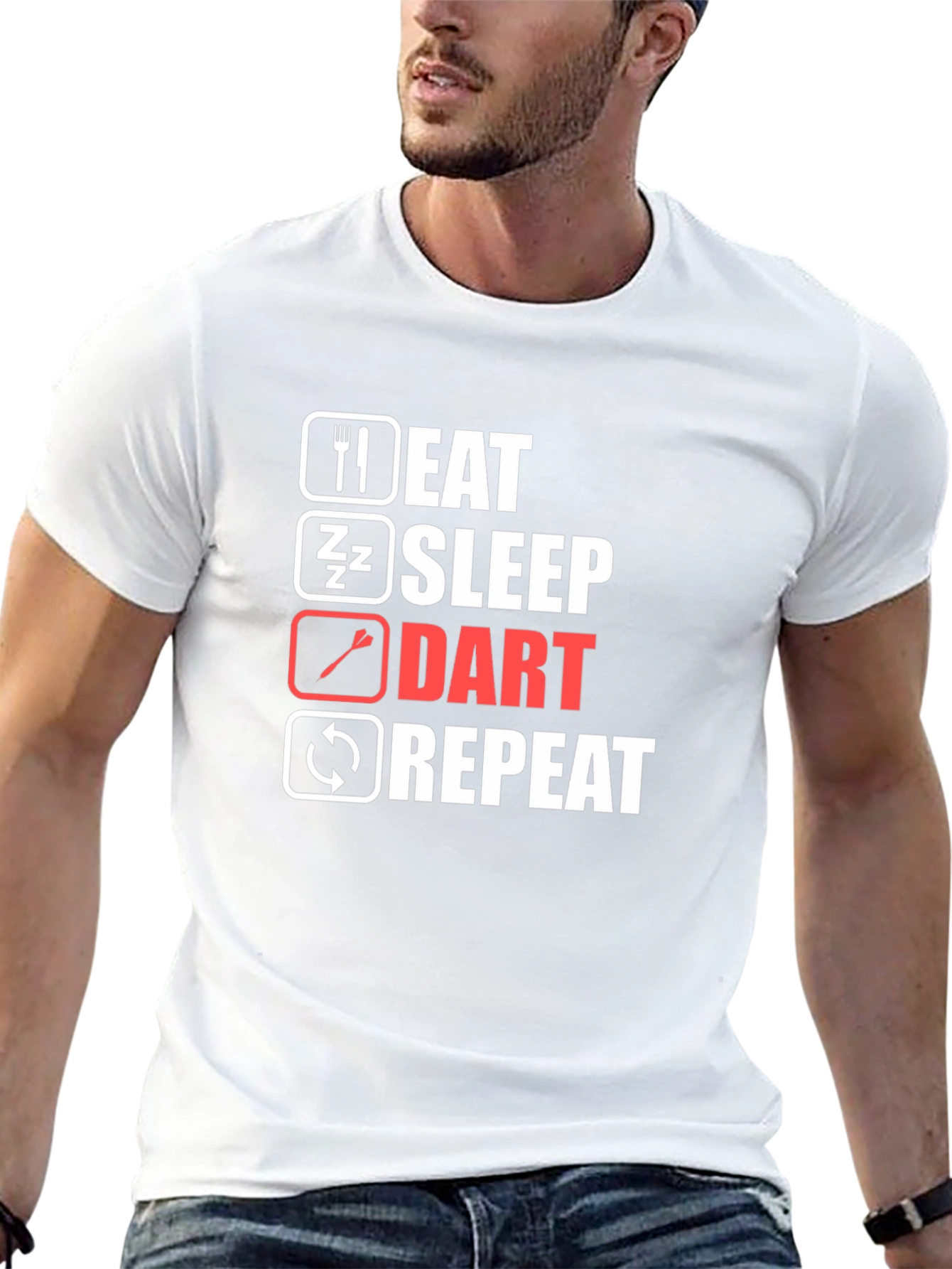 Eat Sleep Dart Repeat Black T-Shirt