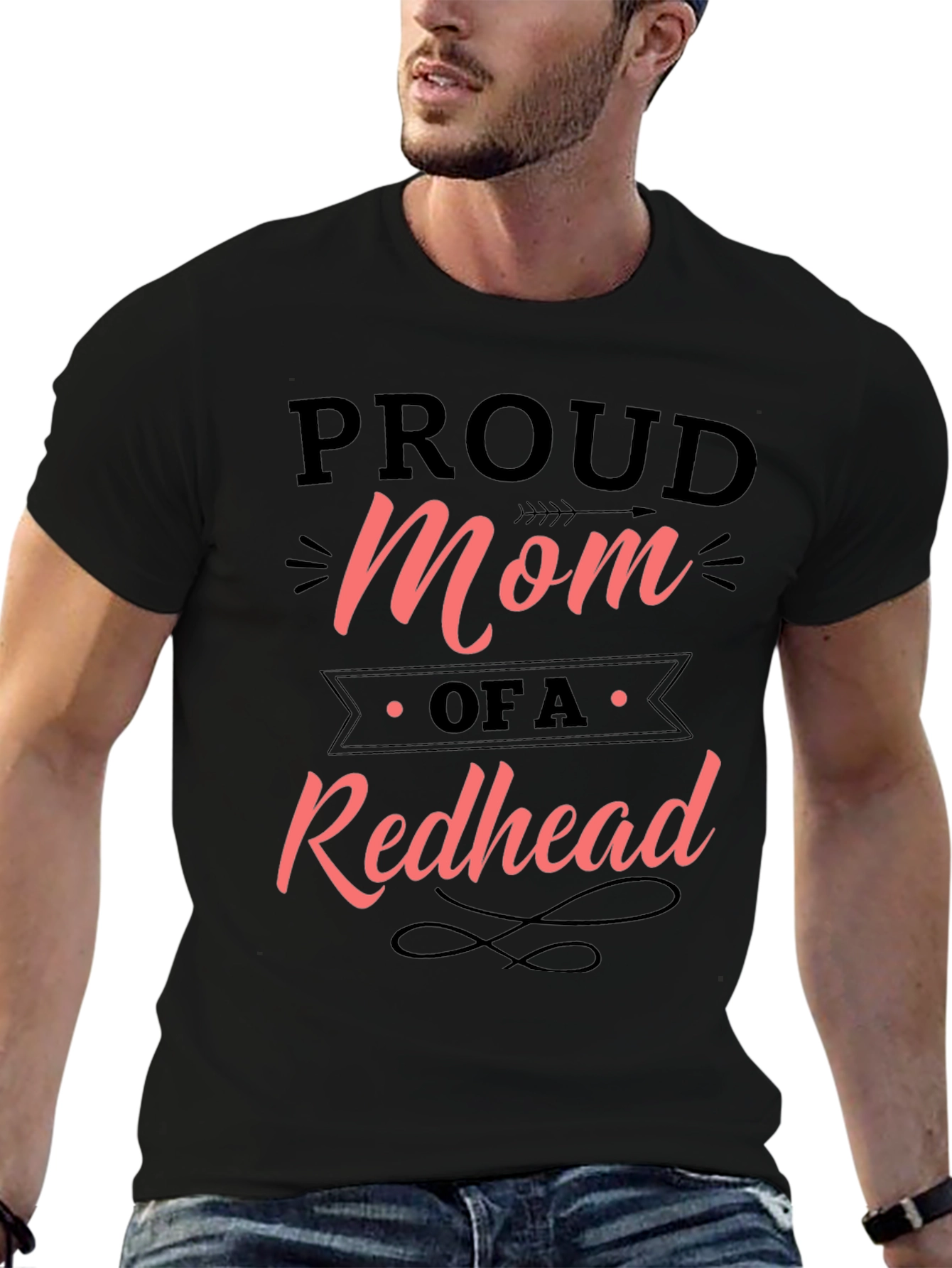 Proud Mom of a Redhead - Black T-Shirt