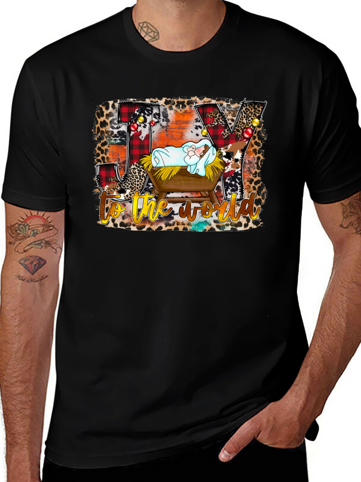 Joy to the World Nativity Christmas T-Shirt