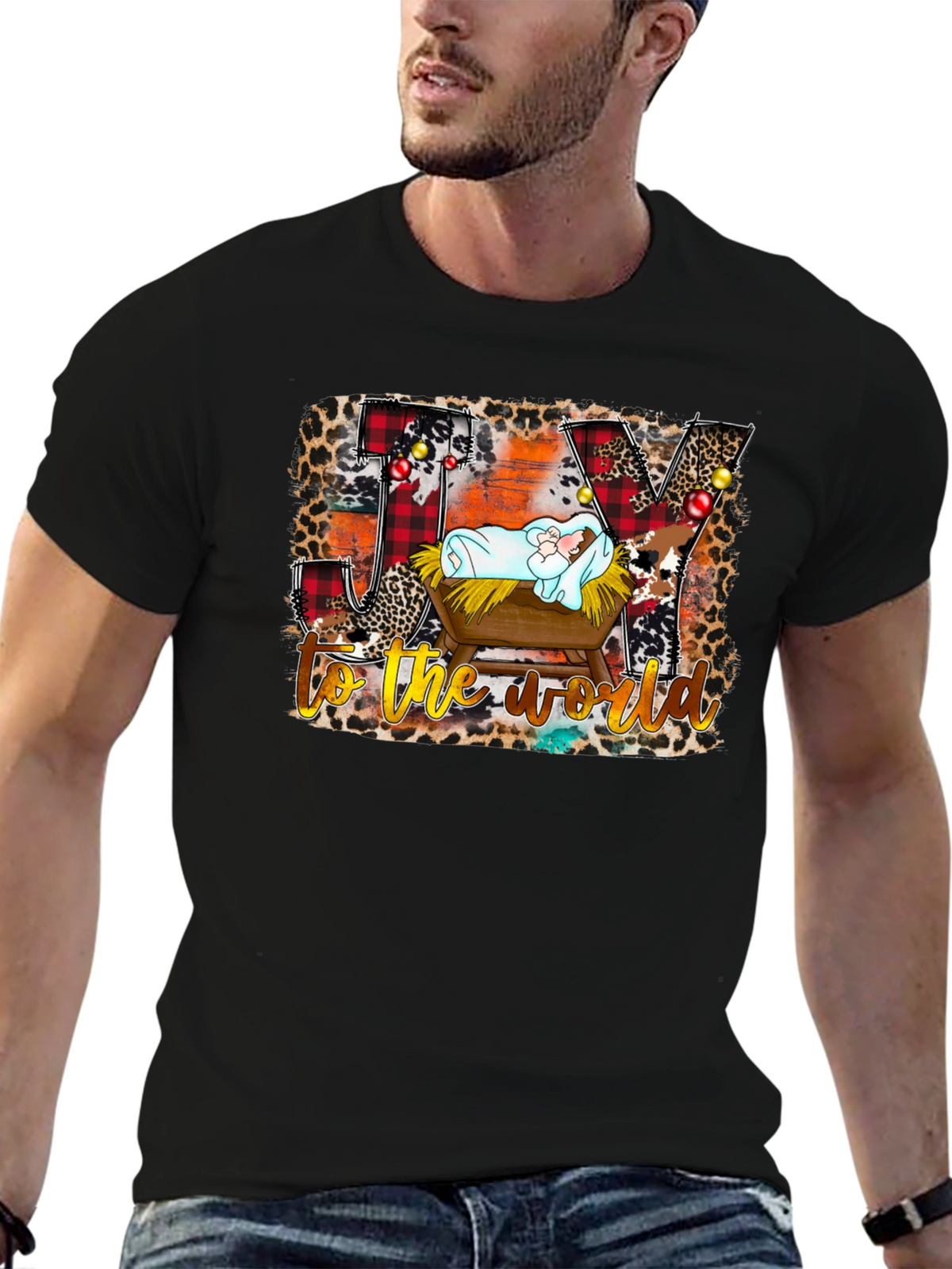 Joy to the World Nativity Christmas T-Shirt