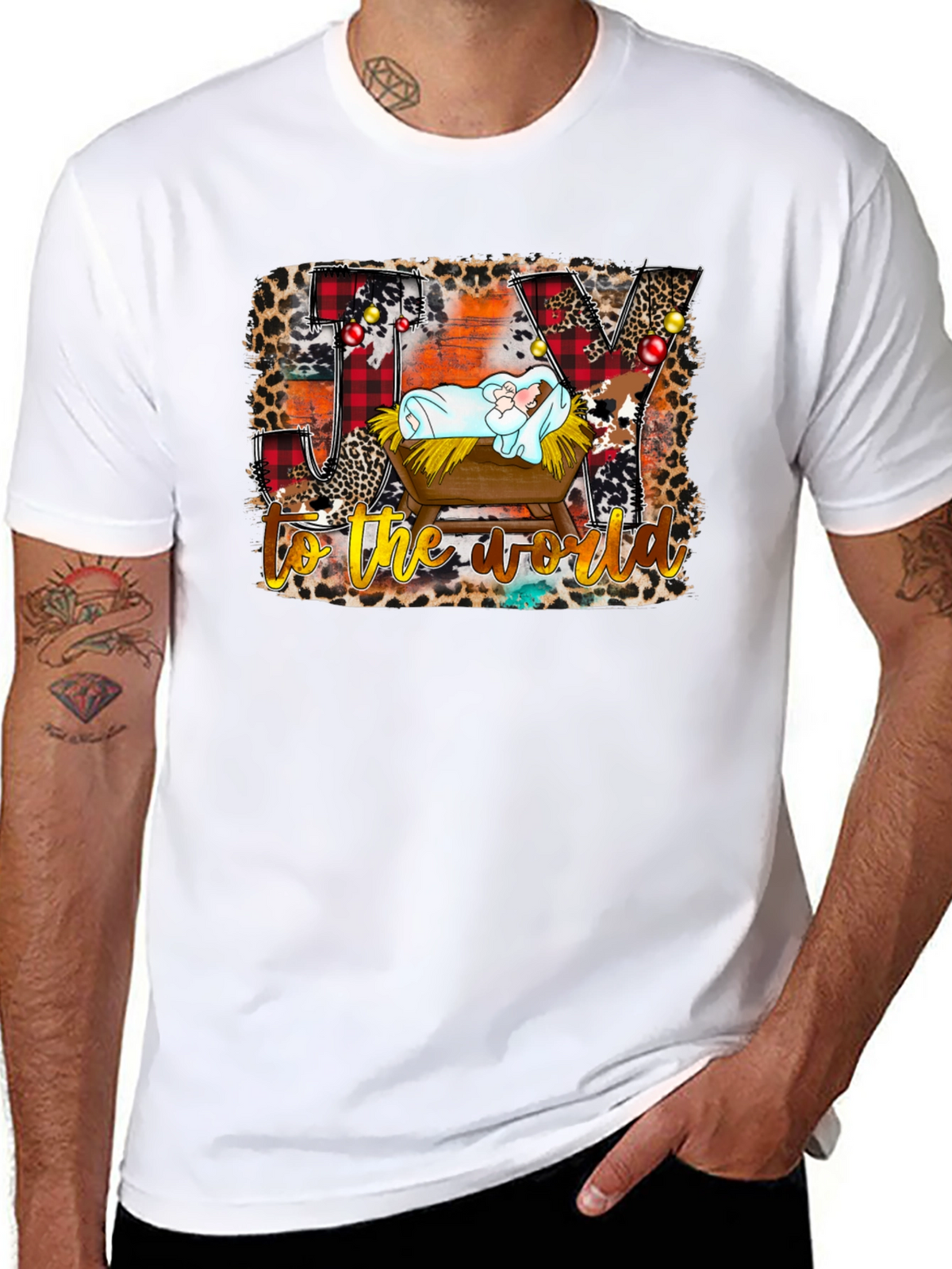 Joy to the World Nativity Christmas T-Shirt
