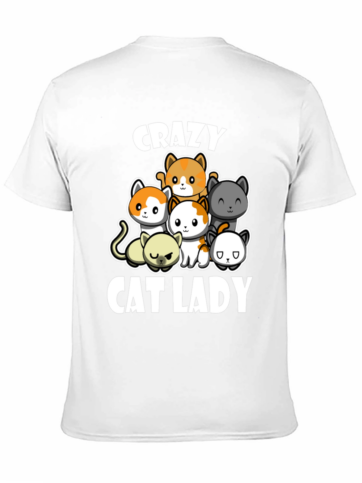 Crazy Cat Lady T-Shirt Cute Cats Black Cotton Tee