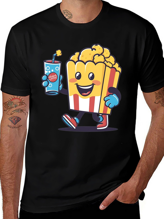 Cartoon Popcorn & Drink T-Shirt