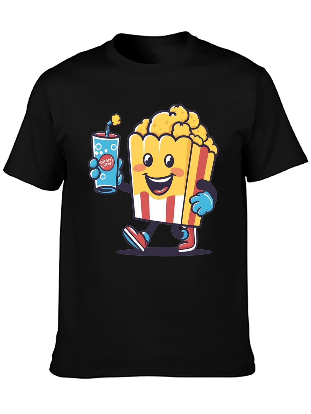Cartoon Popcorn & Drink T-Shirt
