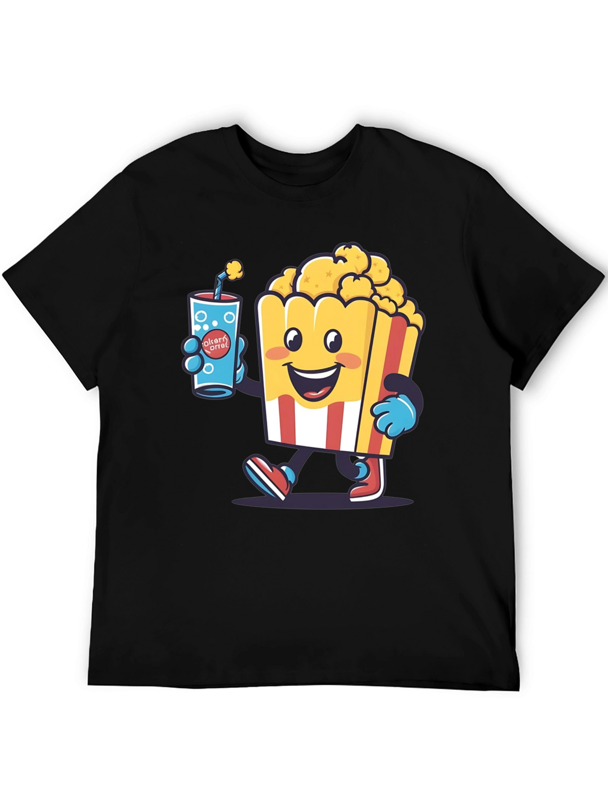 Cartoon Popcorn & Drink T-Shirt