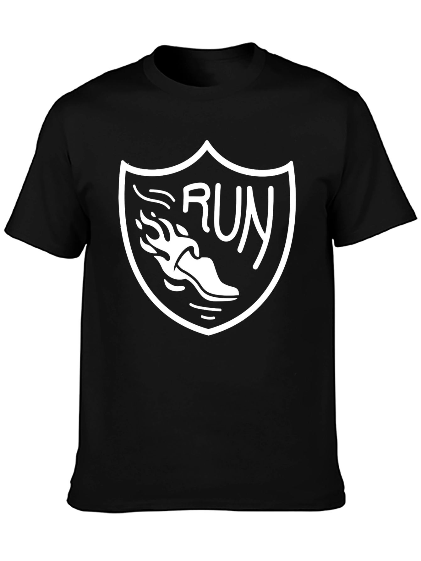 Run Graphic Tee - Black Cotton T-Shirt