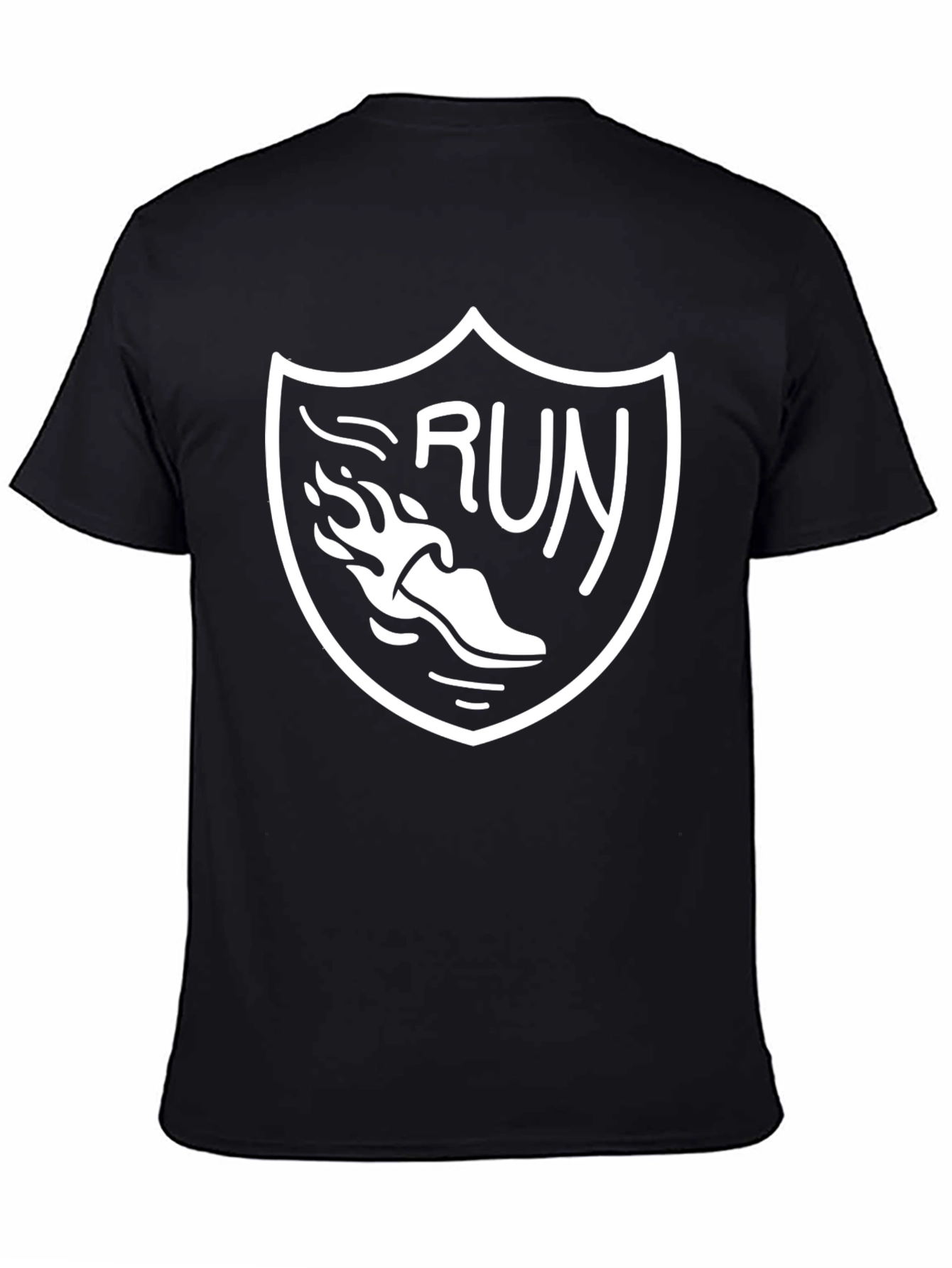 Run Graphic Tee - Black Cotton T-Shirt