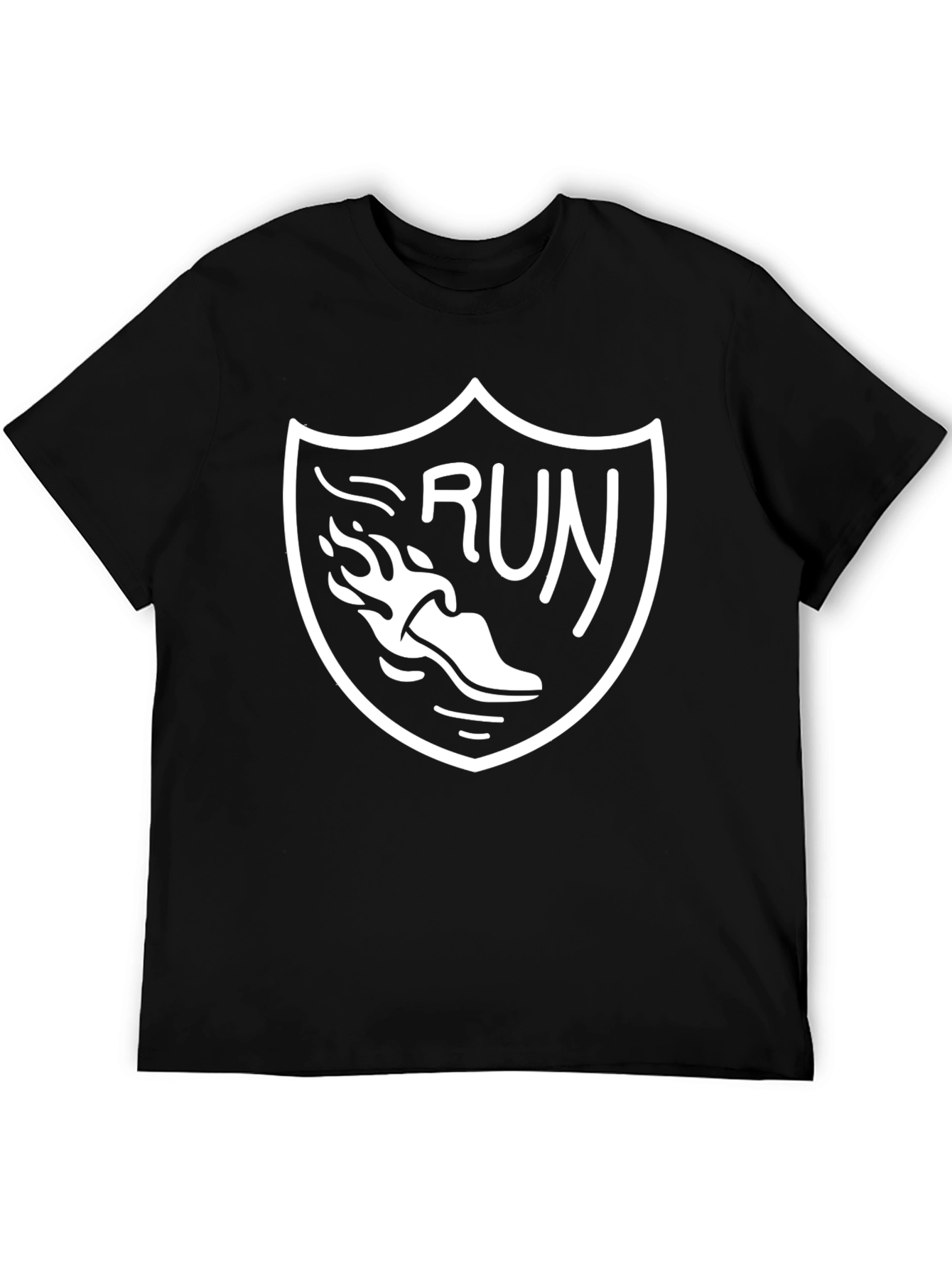 Run Graphic Tee - Black Cotton T-Shirt