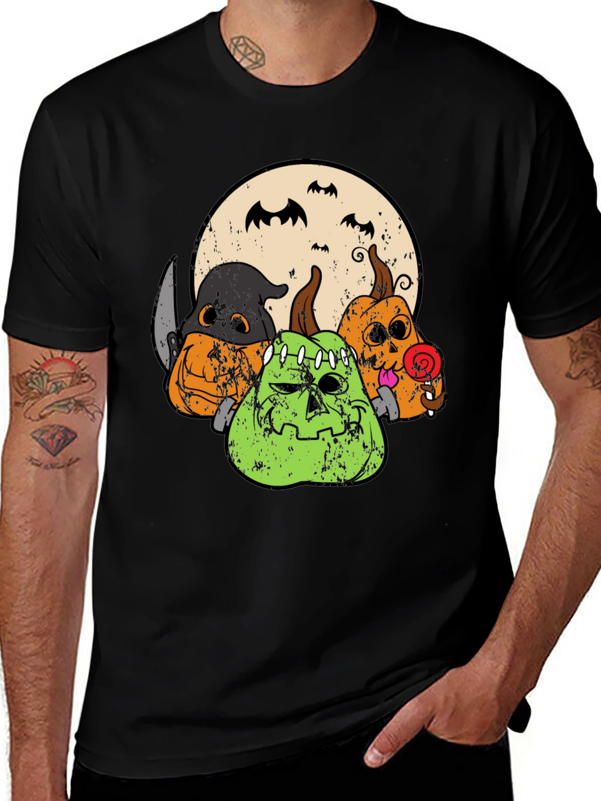 Halloween Pumpkin Graphic Tee - Spooky Season Shirt