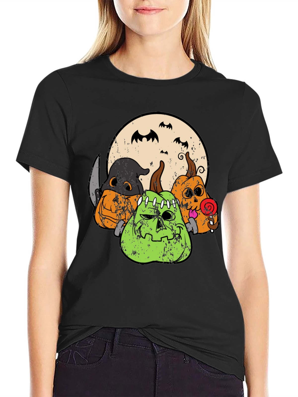 Halloween Pumpkin Graphic Tee - Spooky Season Shirt