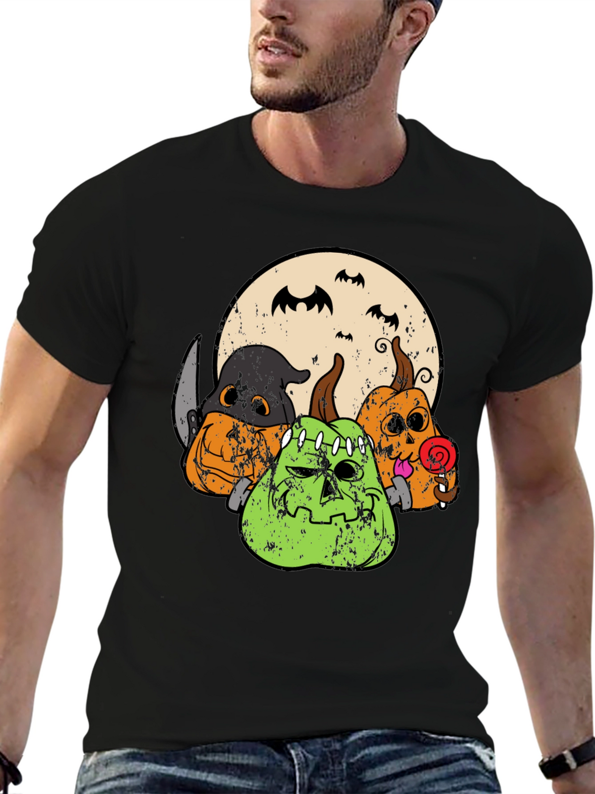 Halloween Pumpkin Graphic Tee - Spooky Season Shirt