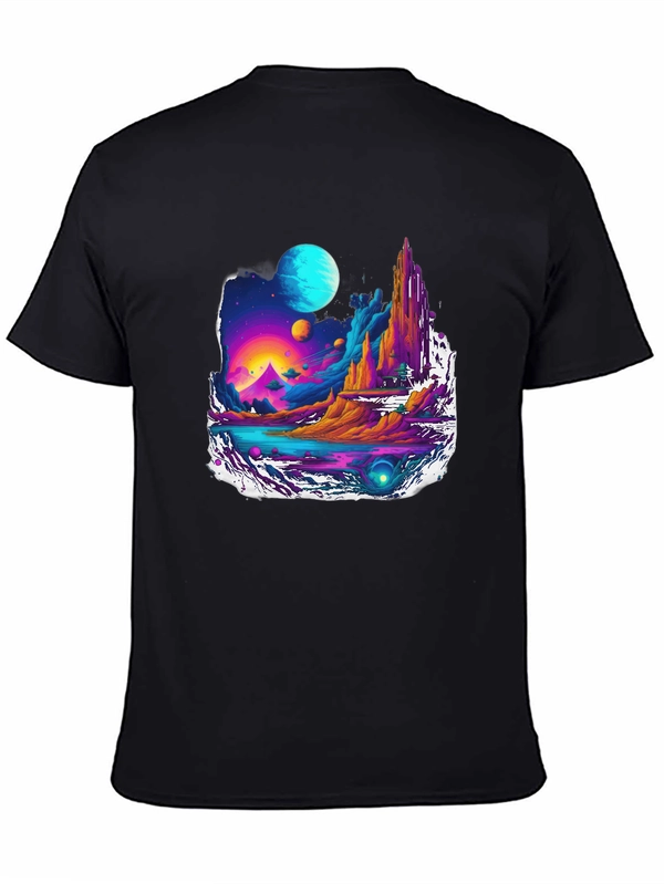 Vibrant Sci-Fi Landscape Graphic Tee