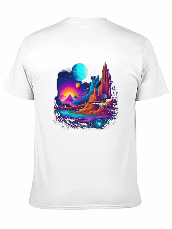 Vibrant Sci-Fi Landscape Graphic Tee