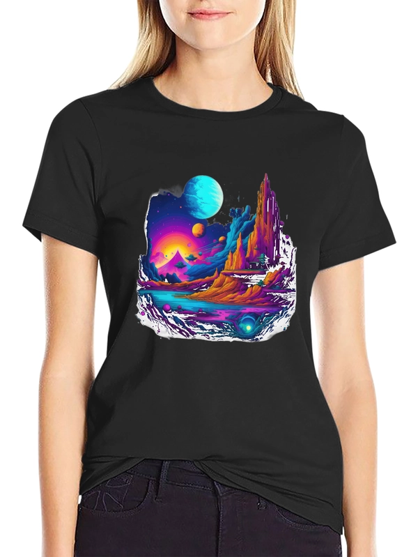 Vibrant Sci-Fi Landscape Graphic Tee