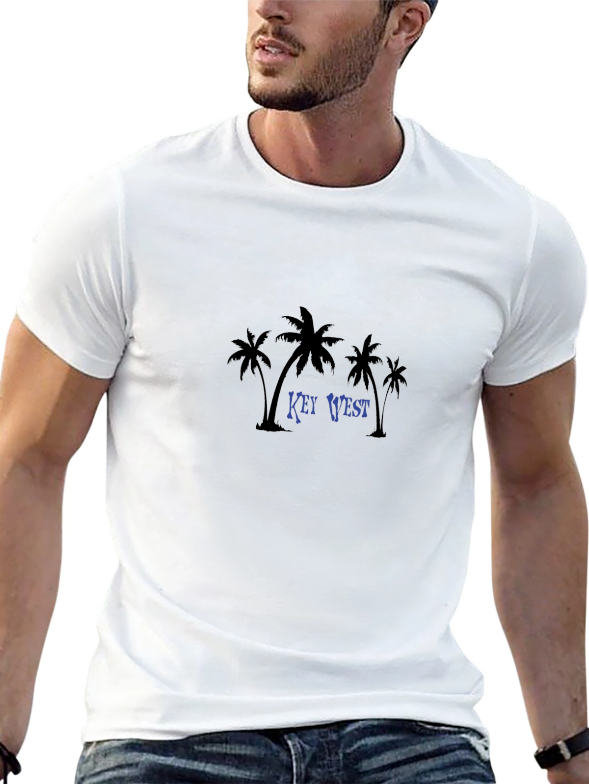 Key West Palm Tree Graphic Tee - Black