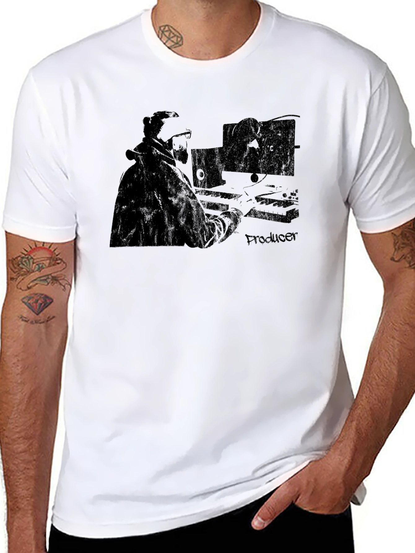 Producer Graphic T-Shirt - Black Music Studio Tee