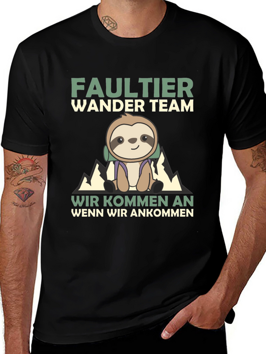 Funny Sloth Hiking Team T-Shirt - When We Arrive Tee