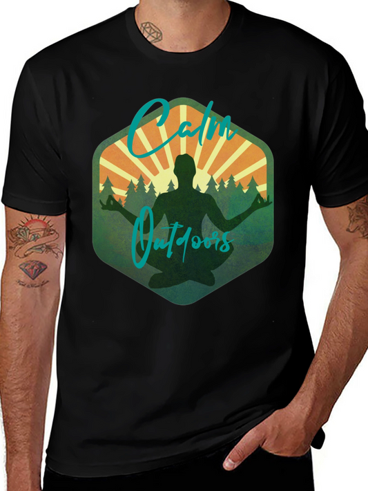 Calm Outdoors Graphic Tee - Meditation & Nature Shirt
