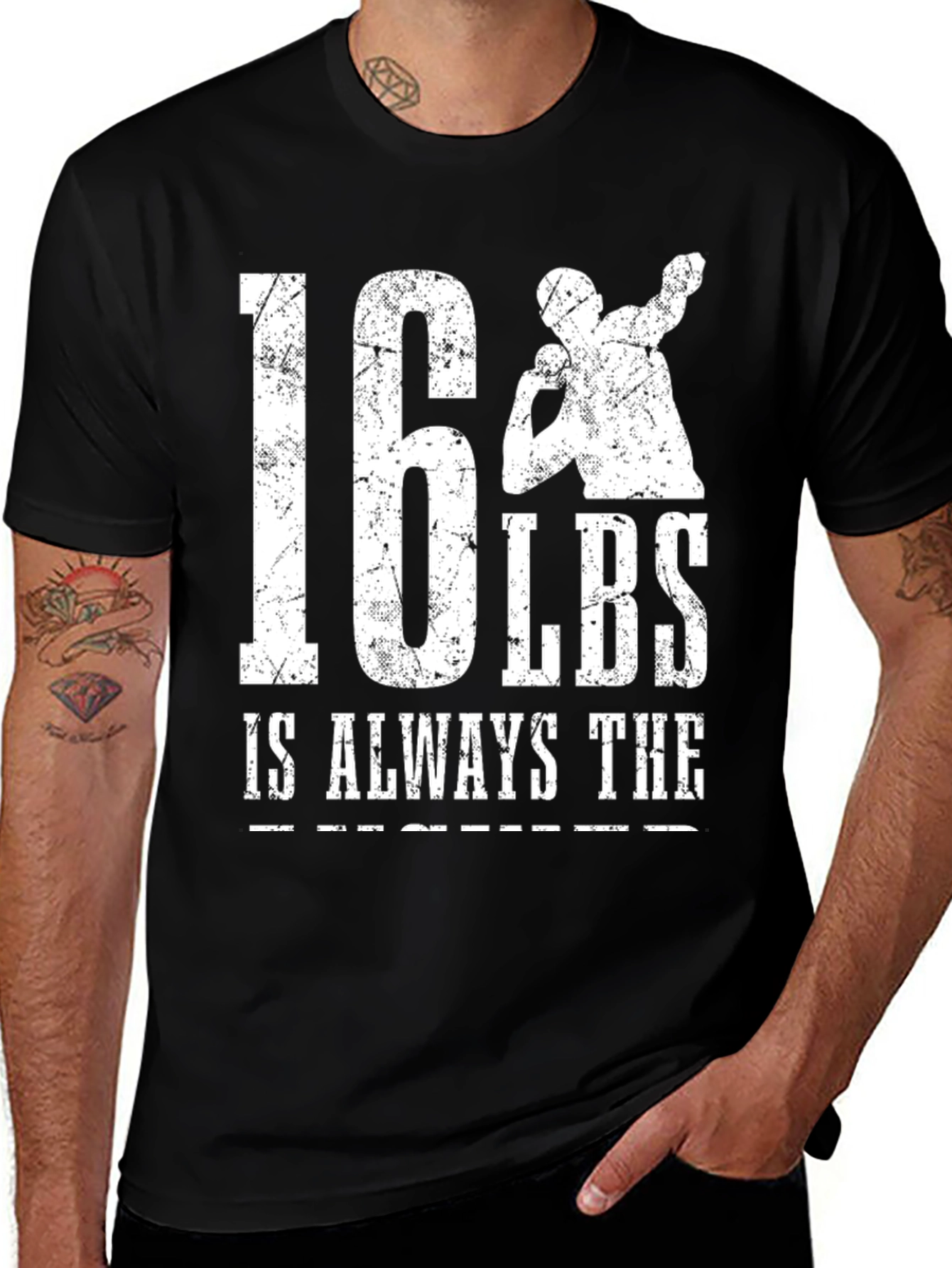16 LBS Shot Put Graphic T-Shirt - Black