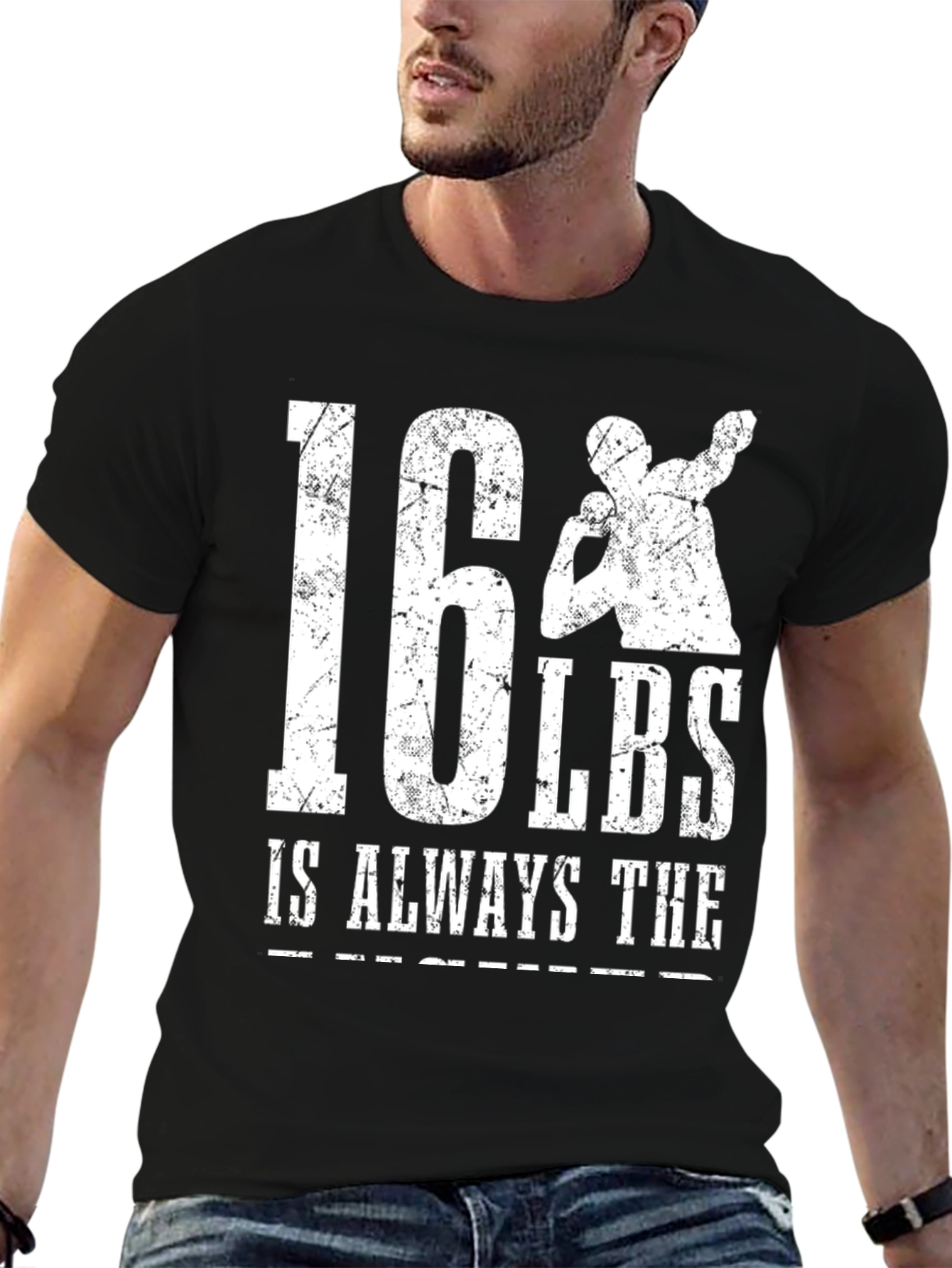 16 LBS Shot Put Graphic T-Shirt - Black