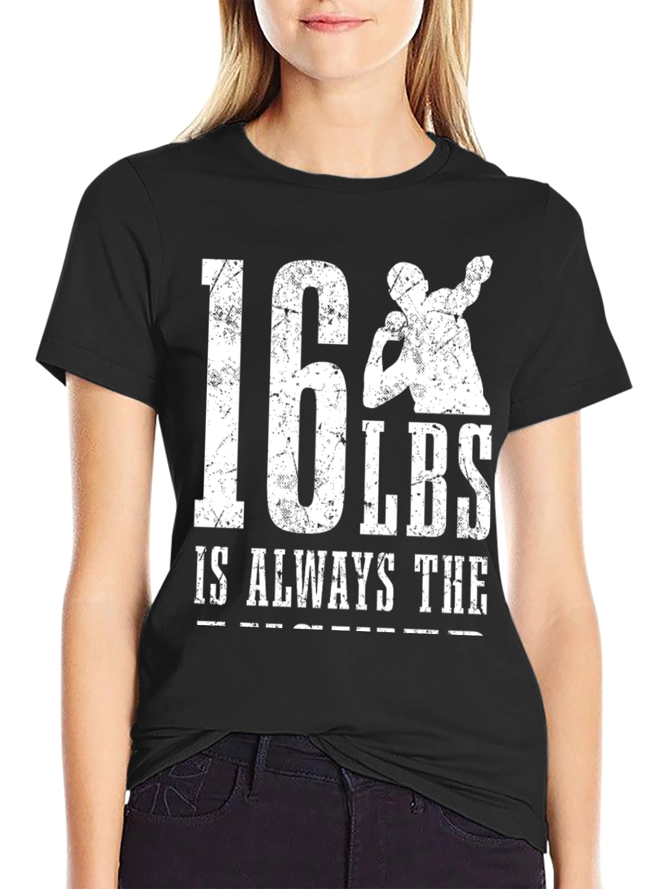 16 LBS Shot Put Graphic T-Shirt - Black