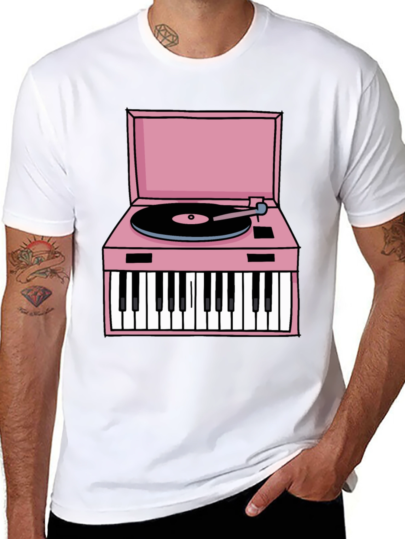 Retro Piano Turntable Graphic Tee