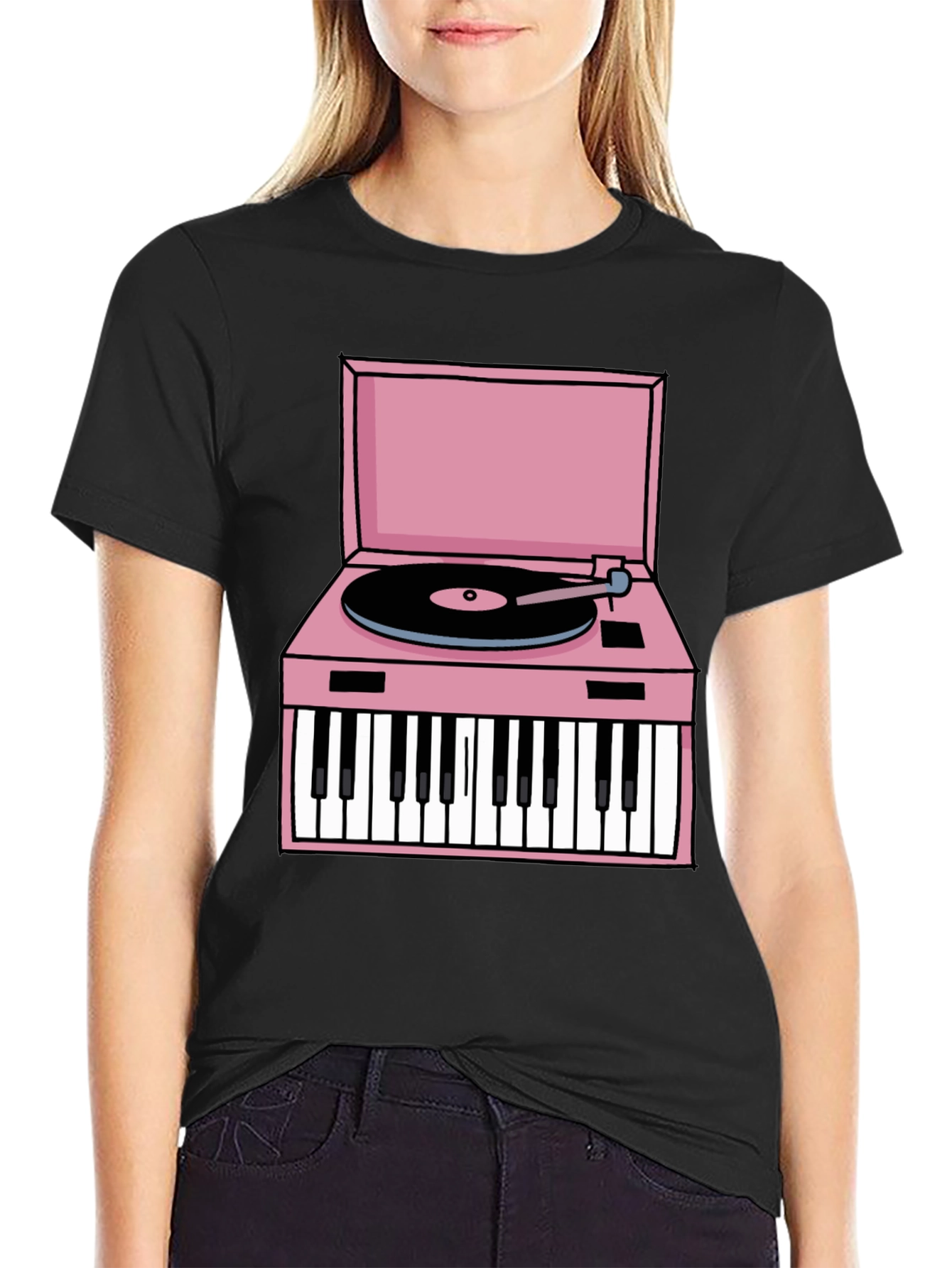 Retro Piano Turntable Graphic Tee