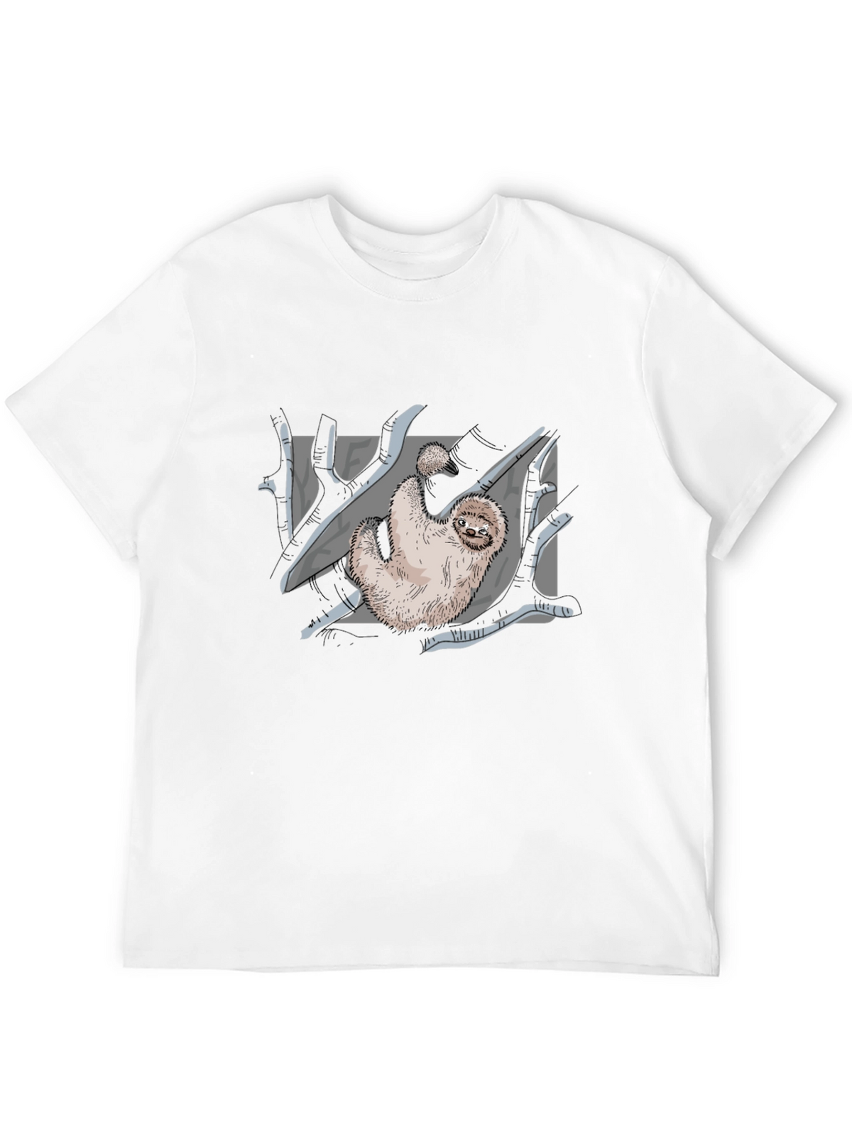 Sloth Graphic Print Black T-Shirt
