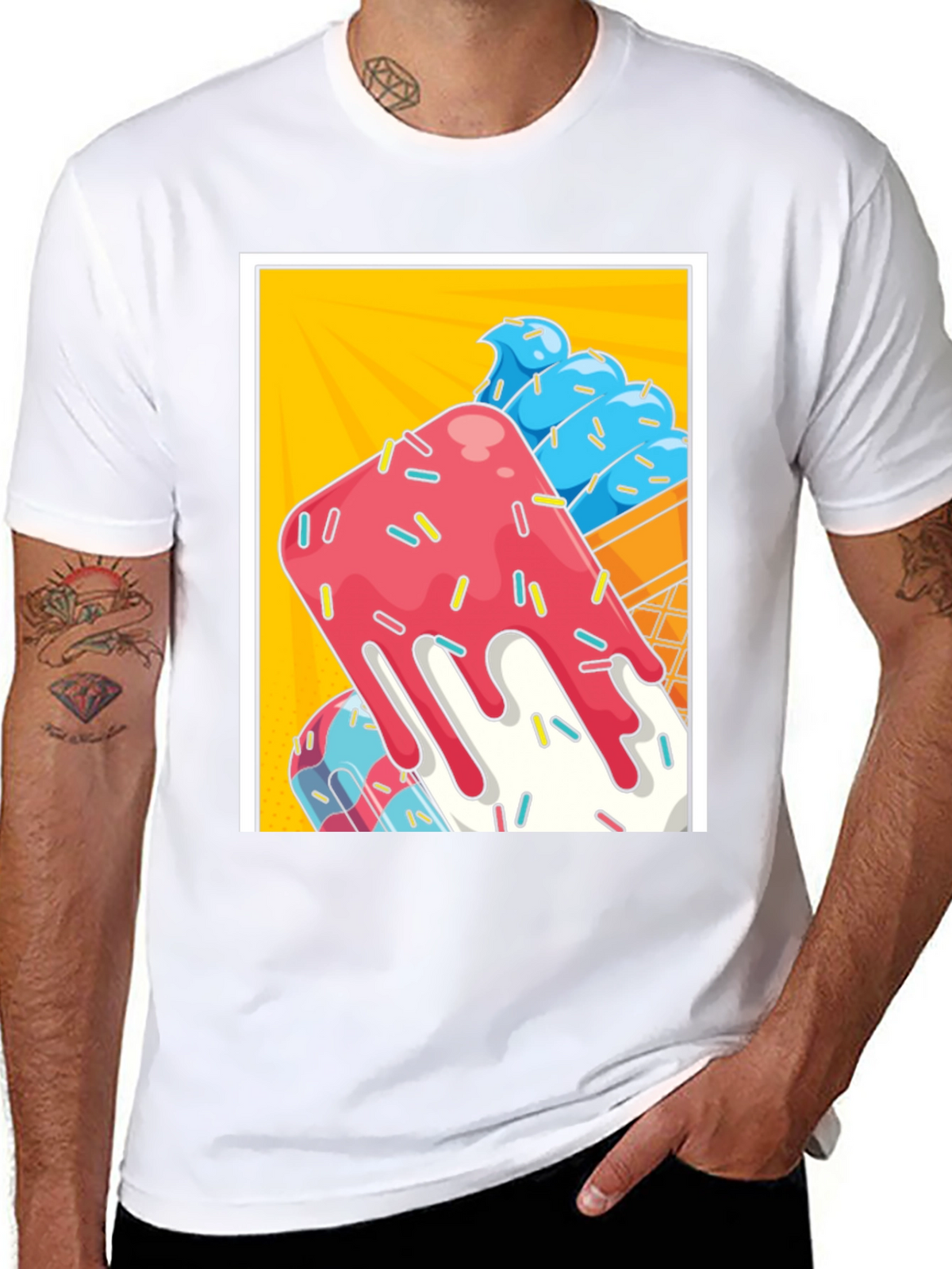 Ice Cream Popsicle Graphic Tee - Cool Summer Vibes!