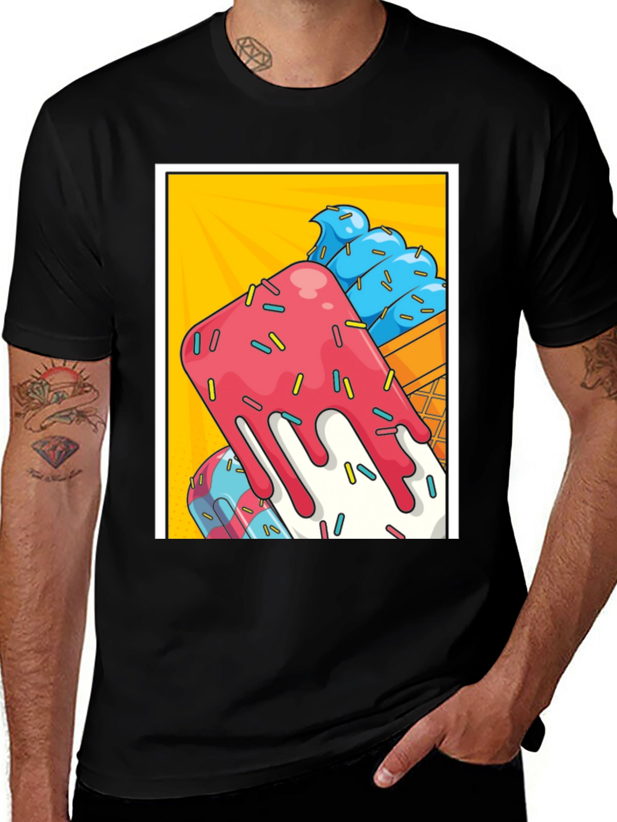 Ice Cream Popsicle Graphic Tee - Cool Summer Vibes!